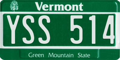 VT license plate YSS514