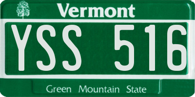 VT license plate YSS516