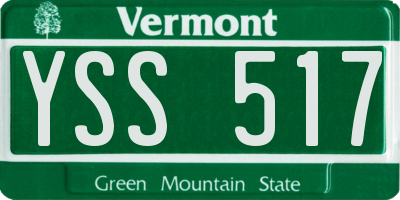 VT license plate YSS517