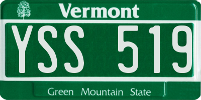 VT license plate YSS519