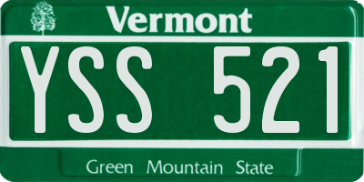 VT license plate YSS521