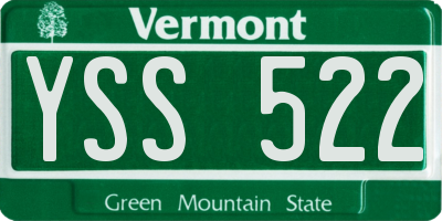VT license plate YSS522