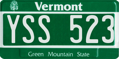 VT license plate YSS523