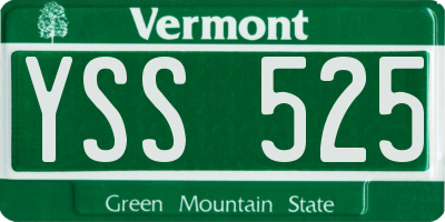 VT license plate YSS525