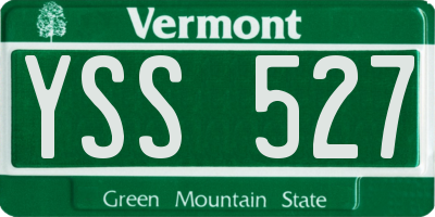VT license plate YSS527