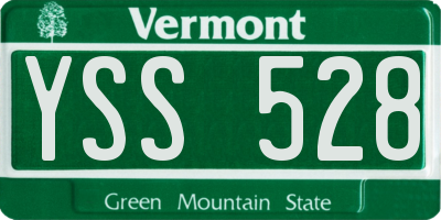 VT license plate YSS528