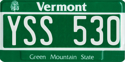 VT license plate YSS530