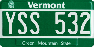 VT license plate YSS532