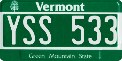 VT license plate YSS533