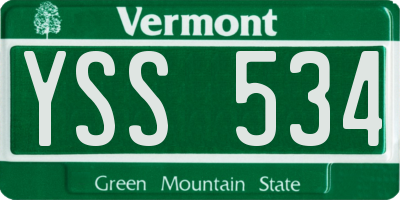 VT license plate YSS534