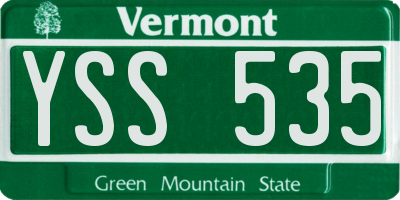 VT license plate YSS535