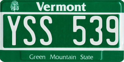 VT license plate YSS539