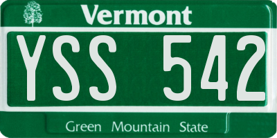 VT license plate YSS542