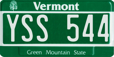 VT license plate YSS544