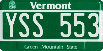 VT license plate YSS553