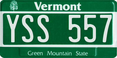 VT license plate YSS557