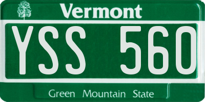 VT license plate YSS560