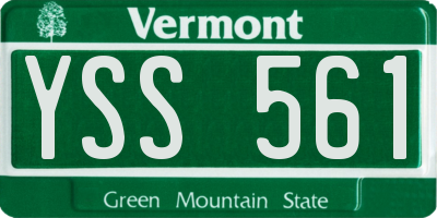 VT license plate YSS561