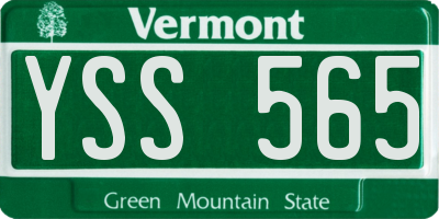 VT license plate YSS565