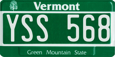 VT license plate YSS568