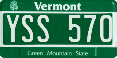 VT license plate YSS570