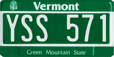 VT license plate YSS571