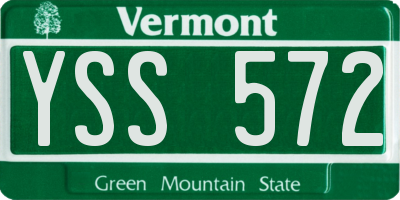 VT license plate YSS572