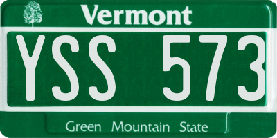 VT license plate YSS573