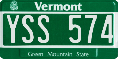 VT license plate YSS574