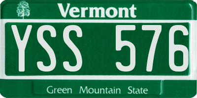 VT license plate YSS576