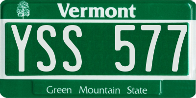 VT license plate YSS577