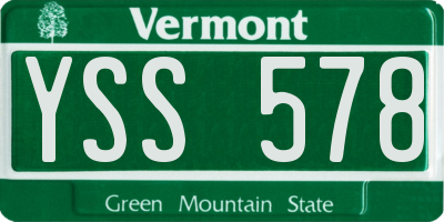VT license plate YSS578