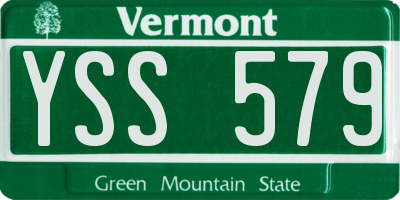 VT license plate YSS579