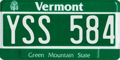 VT license plate YSS584