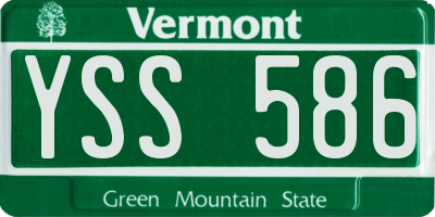 VT license plate YSS586