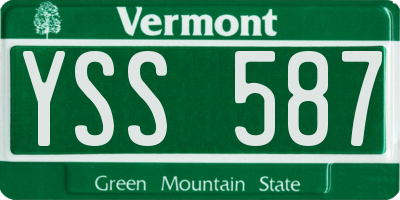 VT license plate YSS587