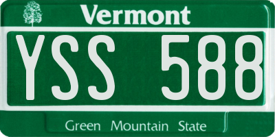 VT license plate YSS588