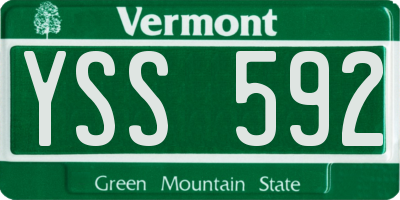 VT license plate YSS592