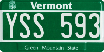 VT license plate YSS593