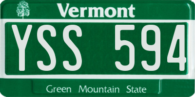 VT license plate YSS594