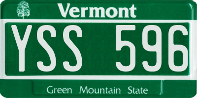 VT license plate YSS596