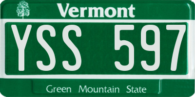 VT license plate YSS597