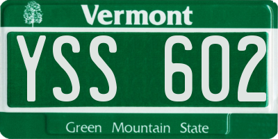 VT license plate YSS602