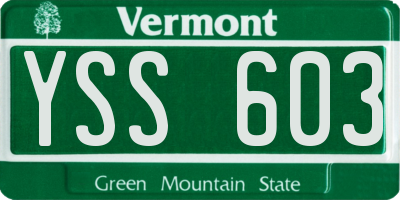 VT license plate YSS603