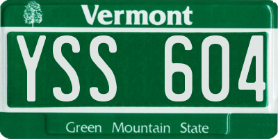 VT license plate YSS604
