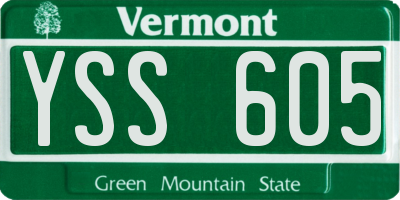 VT license plate YSS605
