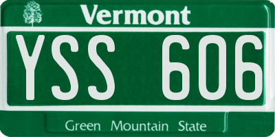 VT license plate YSS606