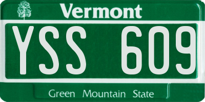 VT license plate YSS609