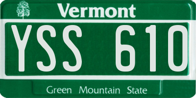 VT license plate YSS610