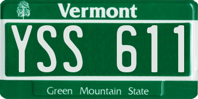 VT license plate YSS611